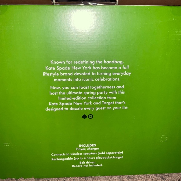 Polka Dot Portable Record Player Cream/Black - kate spade new york x Target - Picture 6 of 6